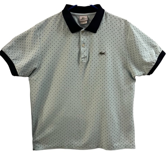 Lacoste Other - LACOSTE POLO, Men’s Sz 7 / XXL, Lt. Green w/ Blue Collar, Arm Bands, Polka Dots